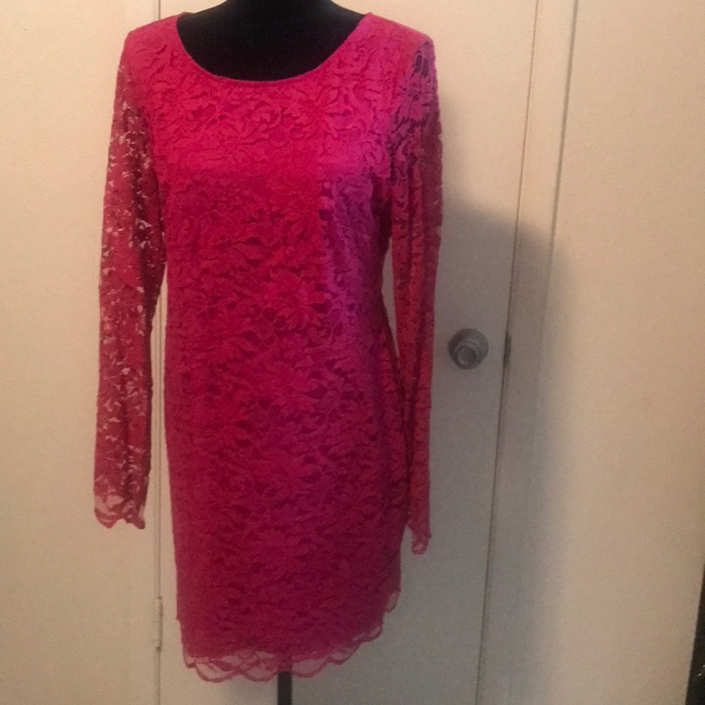 Never worn pink lace dress